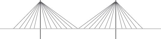 Fächerförmige Schrägseilbrücke