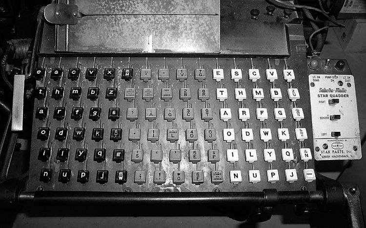 Linotype-Tastatur; zur Verfügung gestellt von Marc Dufour
