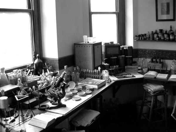 Flemings Labor heute; zur Verfügung gestellt von The Alexander Fleming Laboratory Museum (Imperial College Healthcare NHS Trust)