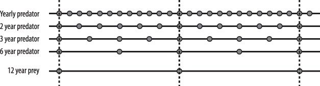 Jagd auf Insekten mit 12-jährigem Zyklus