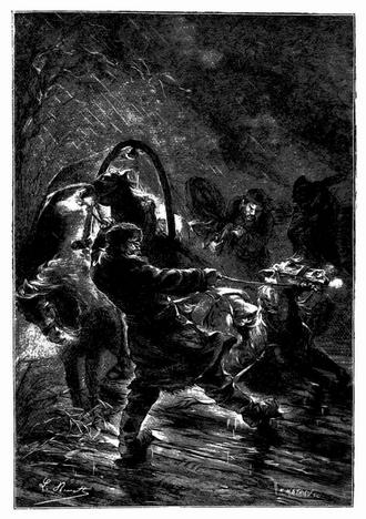 Der Postillon lief eiligst nach vorn zu den Pferden. (S. 60.)