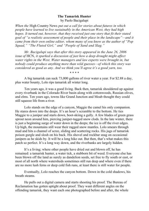 The Tamarisk Hunter